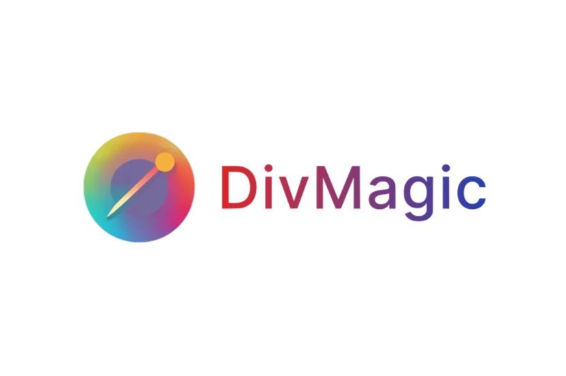 Colorful logo of "DivMagic" with an abstract, gradient-filled sphere and a wand-like icon emphasizing creativity or transformation.